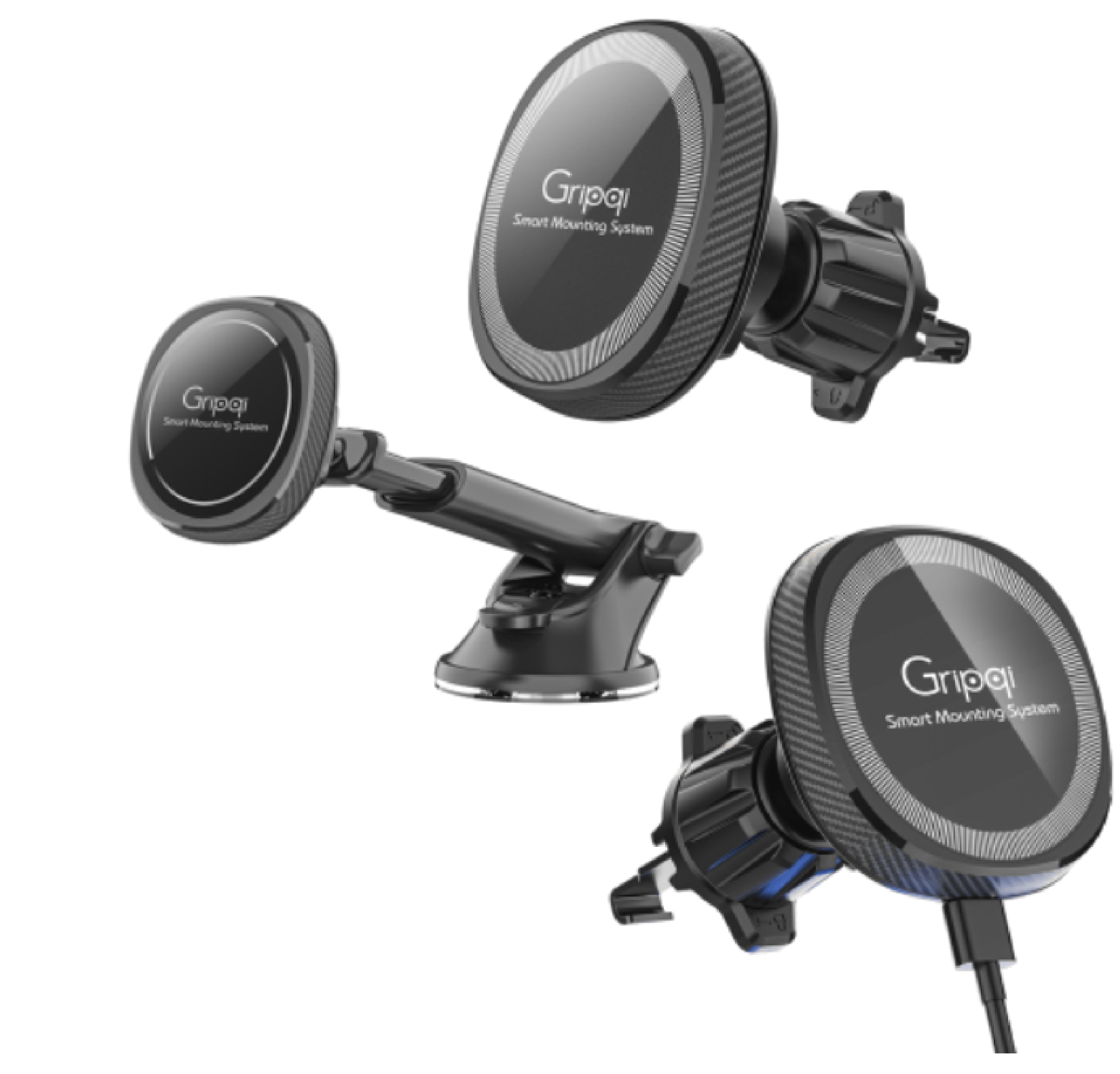 מעמד טעינה אלחוטית לרכב Gripqi XW-20 Magsafe - צבע שחור