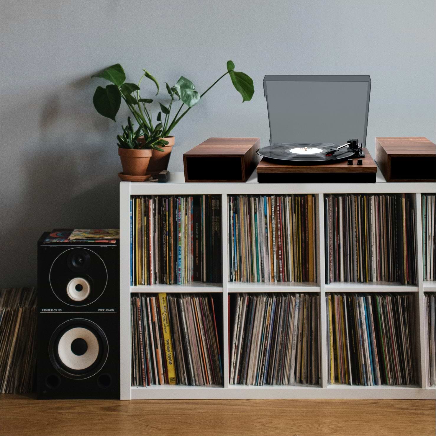 פטיפון Bluetooth עם רמקולים סטריאו וכיסוי Pure acoustics TT-45 - צבע עץ רטרו שנה אחריות ע"י היבואן הרשמי