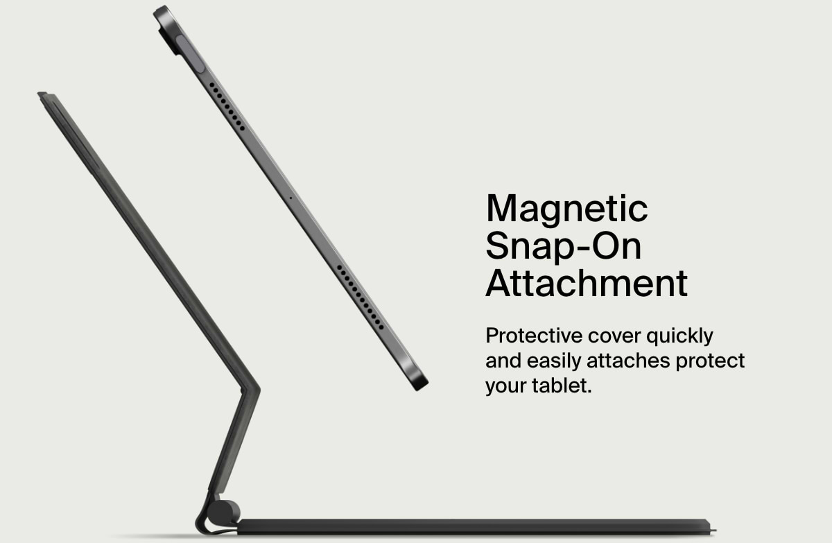 כיסוי ספר עם מקלדת Belkin Magnetic Keyboard Folio לטאבלט Apple iPad Pro "11 (M4) - צבע שחור שנתיים אחריות ע"י יבואן הרשמי