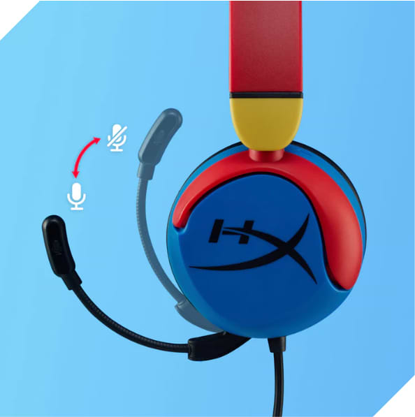 אוזניות גיימינג חוטיות מומלץ לגילאי 12-8 HyperX Cloud Mini - צבע סגול שנתיים אחריות ע"י היבואן הרשמי