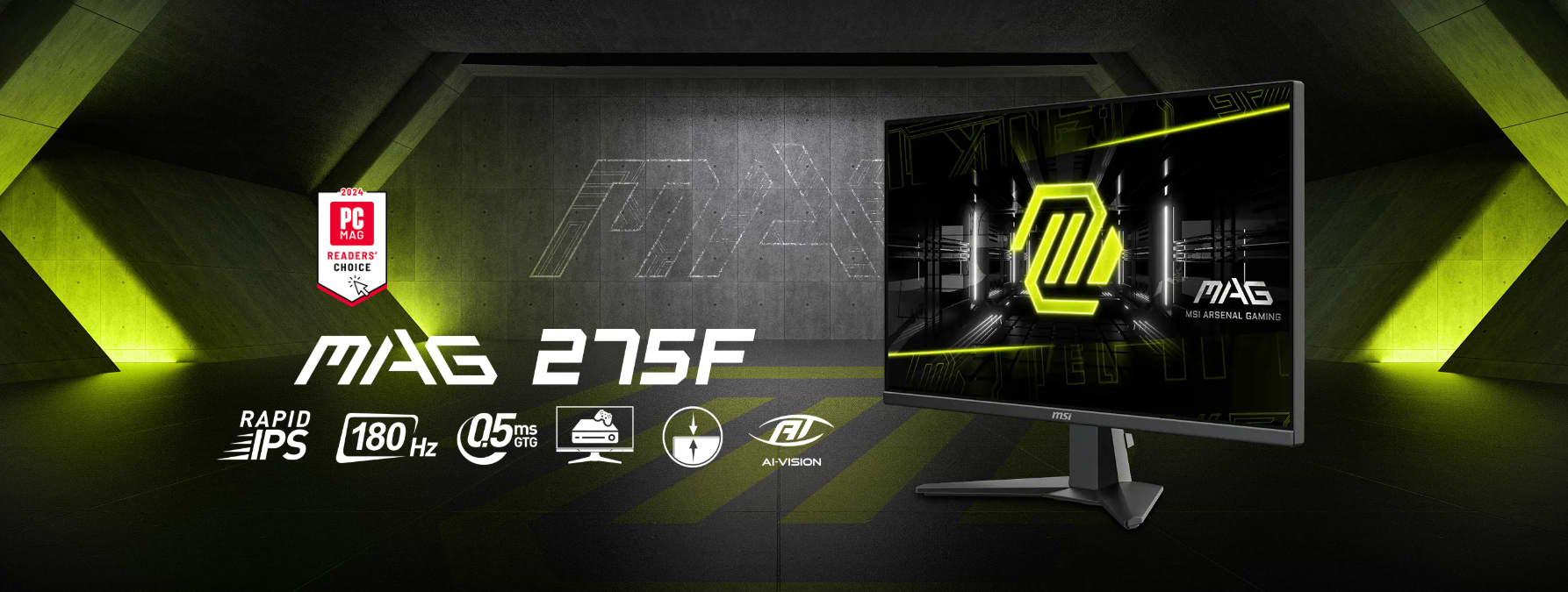 מסך מחשב גיימינג 27'' MSI MAG 275F FHD IPS 180Hz 0.5ms - צבע שחור שלוש שנות אחריות ע"י היבואן הרשמי