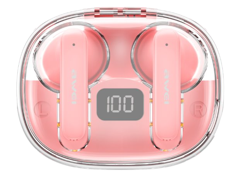 אוזניות Bluetooth אלחוטיות Awei TWS T86 ENC - צבע ורוד שנה אחריות ע"י היבואן הרשמי