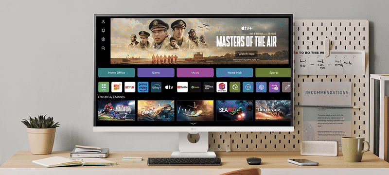 מסך מחשב 32'' LG MyView Smart Monitor 32SR73U-W VA UHD 5ms 60Hz - צבע לבן שלוש שנות אחריות ע"י היבואן הרשמי
