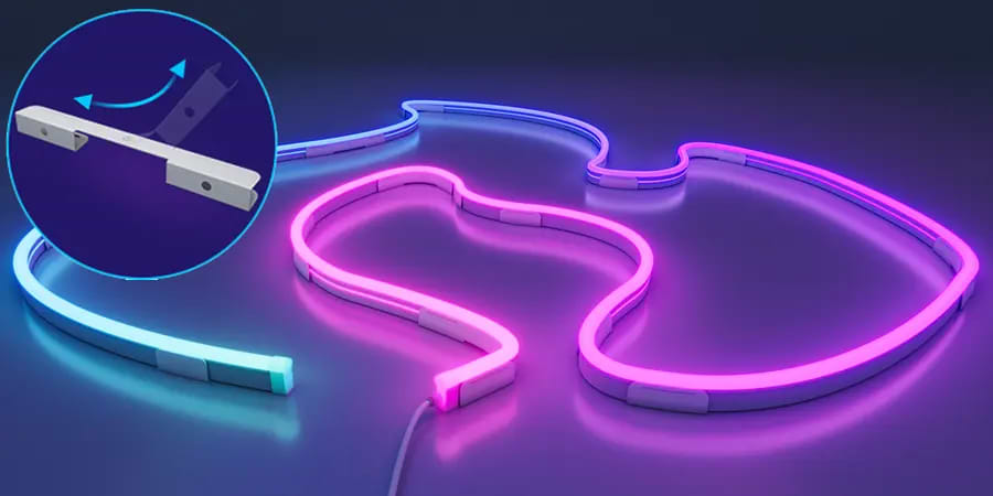 פס תאורה חכמה 5 מטר Govee 450135H Neon Rope Light 2 - צבע לבן שנה אחריות ע"י היבואן הרשמי