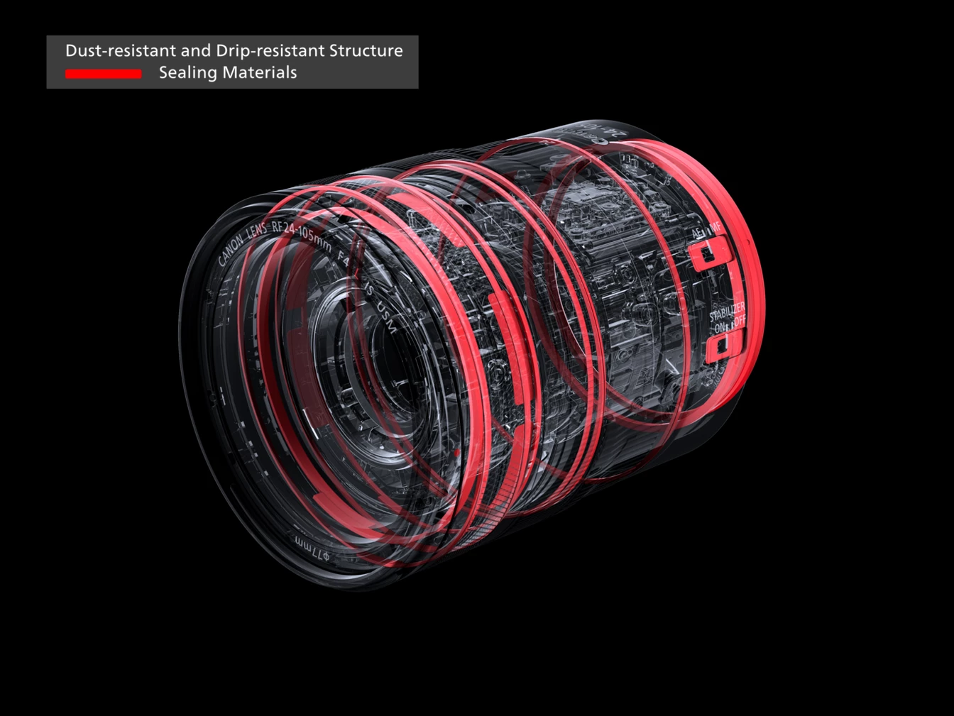 עדשת מצלמה CANON RF 24-105MM F4L IS USM - צבע שחור שלוש שנות אחריות ע"י היבואן הרשמי