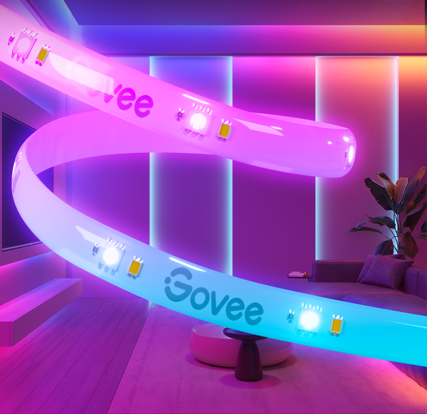 פס תאורה LED באורך 10 מטרים עם ציפוי מגן Govee RGBIC Strip Light S - צבע לבן שנה אחריות ע"י היבואן הרשמי