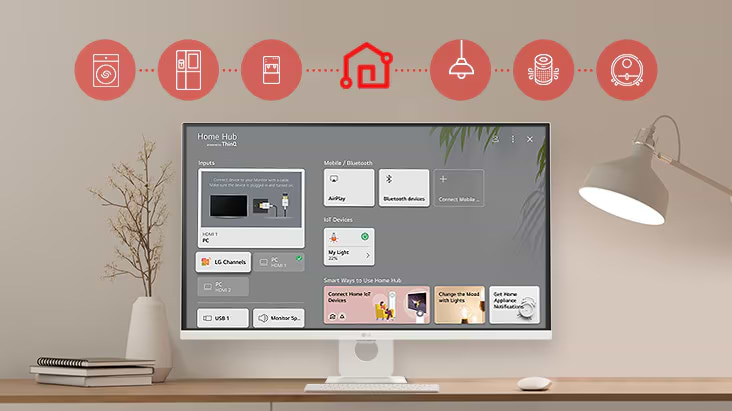 מסך מחשב 32'' LG MyView Smart Monitor 32SR73U-W VA UHD 5ms 60Hz - צבע לבן שלוש שנות אחריות ע"י היבואן הרשמי
