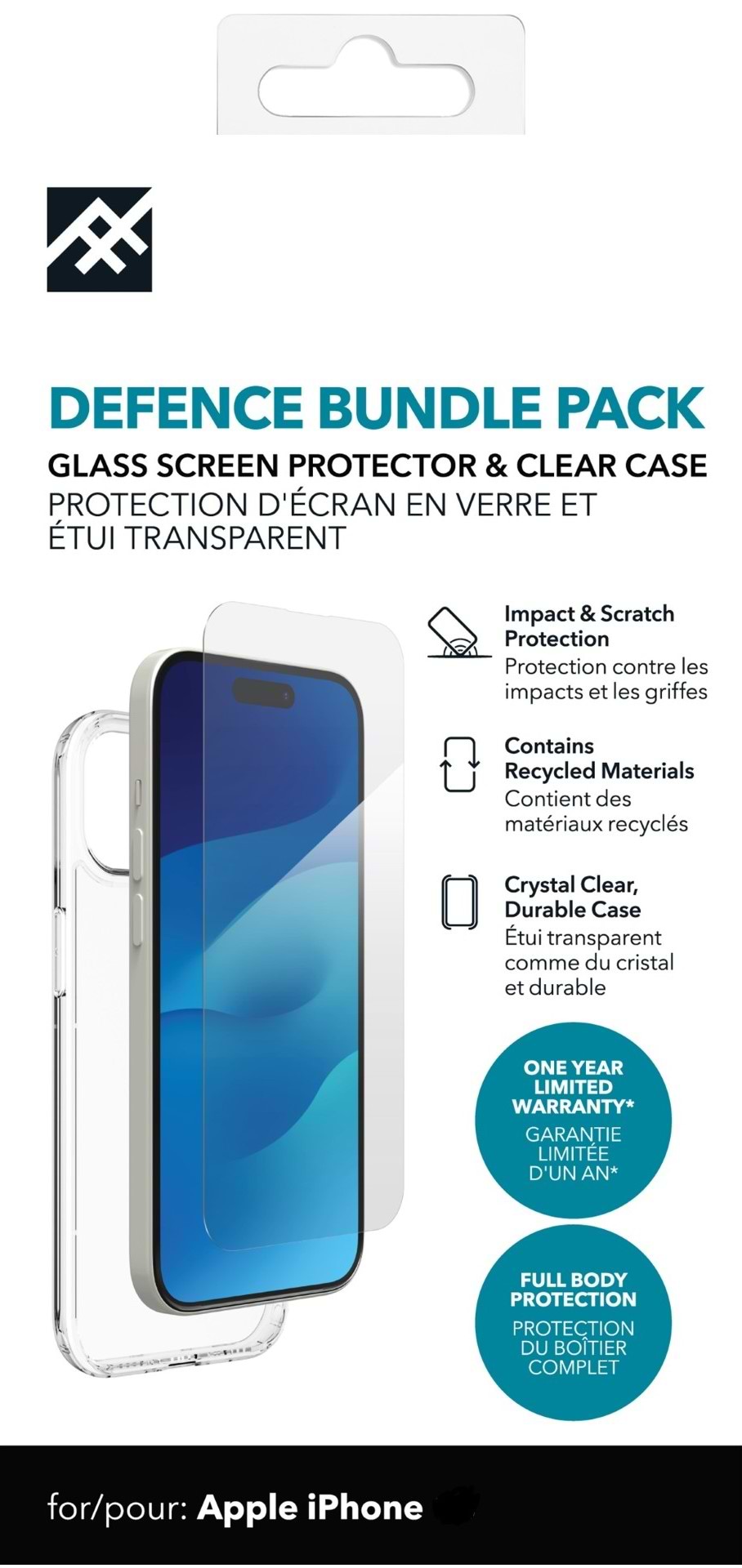 באנדל מגן מסך וכיסוי Zagg Defence לסמארטפון Apple iPhone 14 Pro Max - שקוף