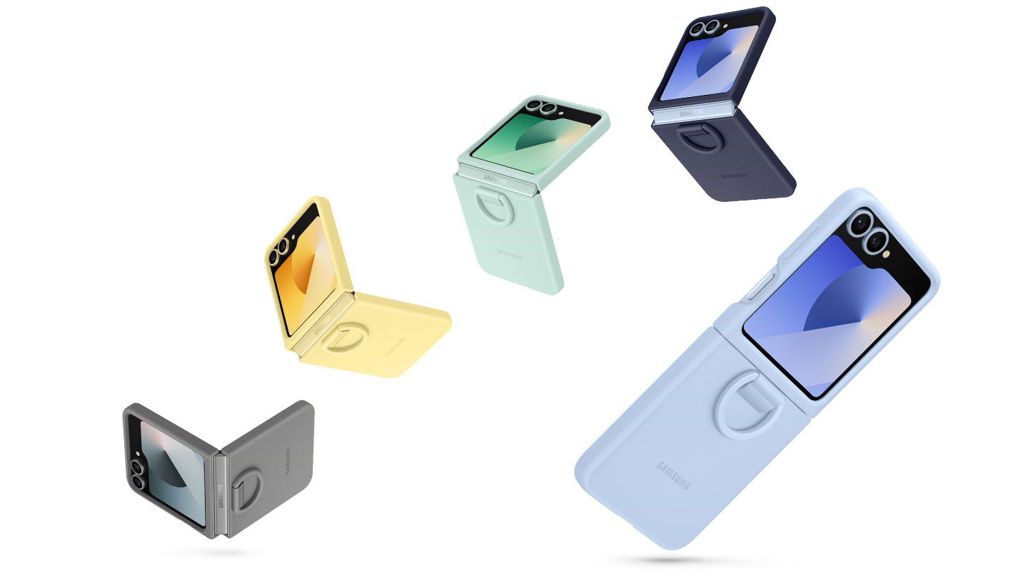 כיסוי מקורי Silicone ל-Samsung Galaxy Z Flip 6 - צבע אפור