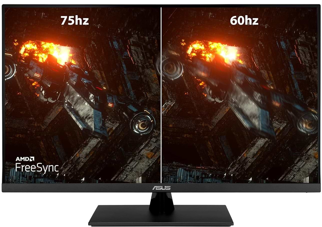 מסך מחשב גיימינג 31.5" Asus VP32AQ WQHD 75Hz FreeSync - צבע שחור שלוש שנות אחריות ע"י היבואן הרשמי