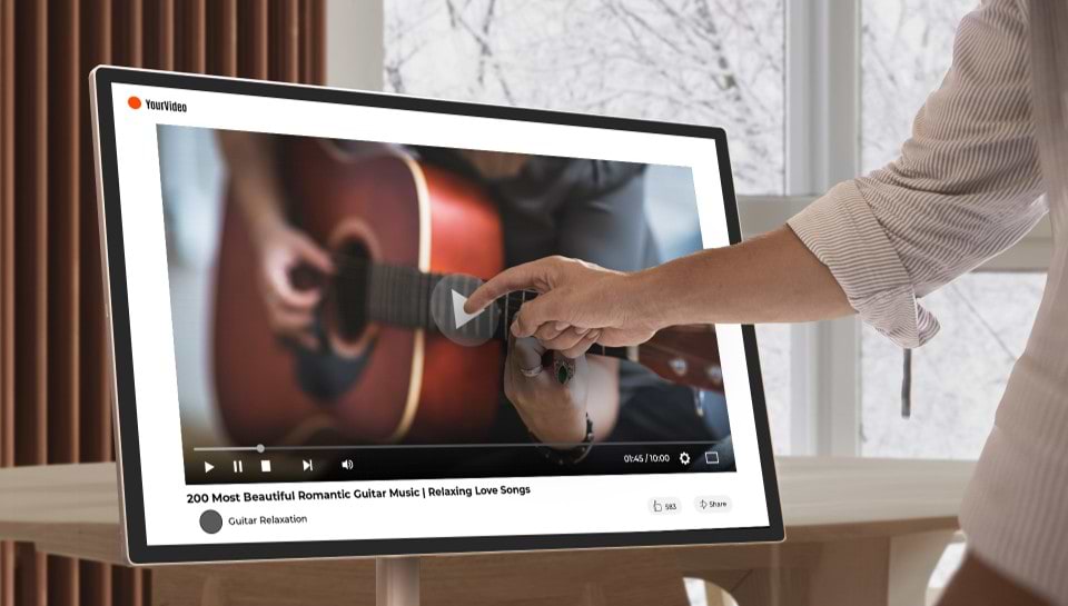 מסך מגע חכם נייד עם מצלמה מובנית 31.5'' AOPEN 32S1U Pro VA 4K UHD - צבע זהב שלוש שנות אחריות ע"י היבואן הרשמי