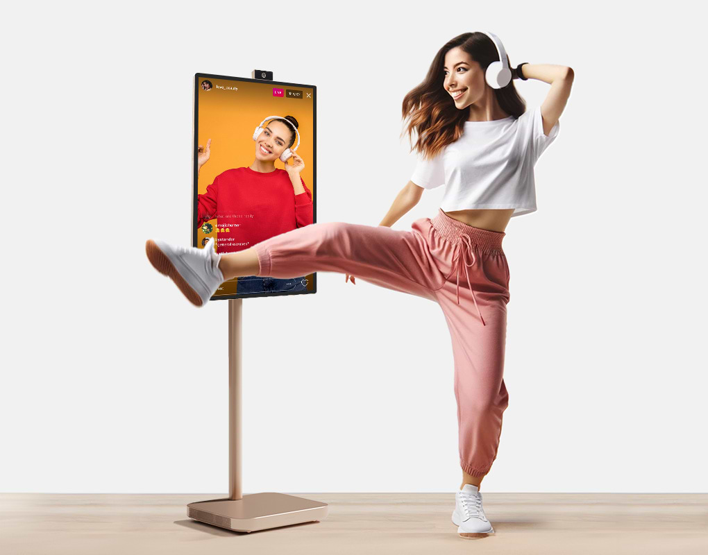מסך מגע חכם נייד עם מצלמה מובנית 31.5'' AOPEN 32S1U Pro VA 4K UHD - צבע זהב שלוש שנות אחריות ע"י היבואן הרשמי