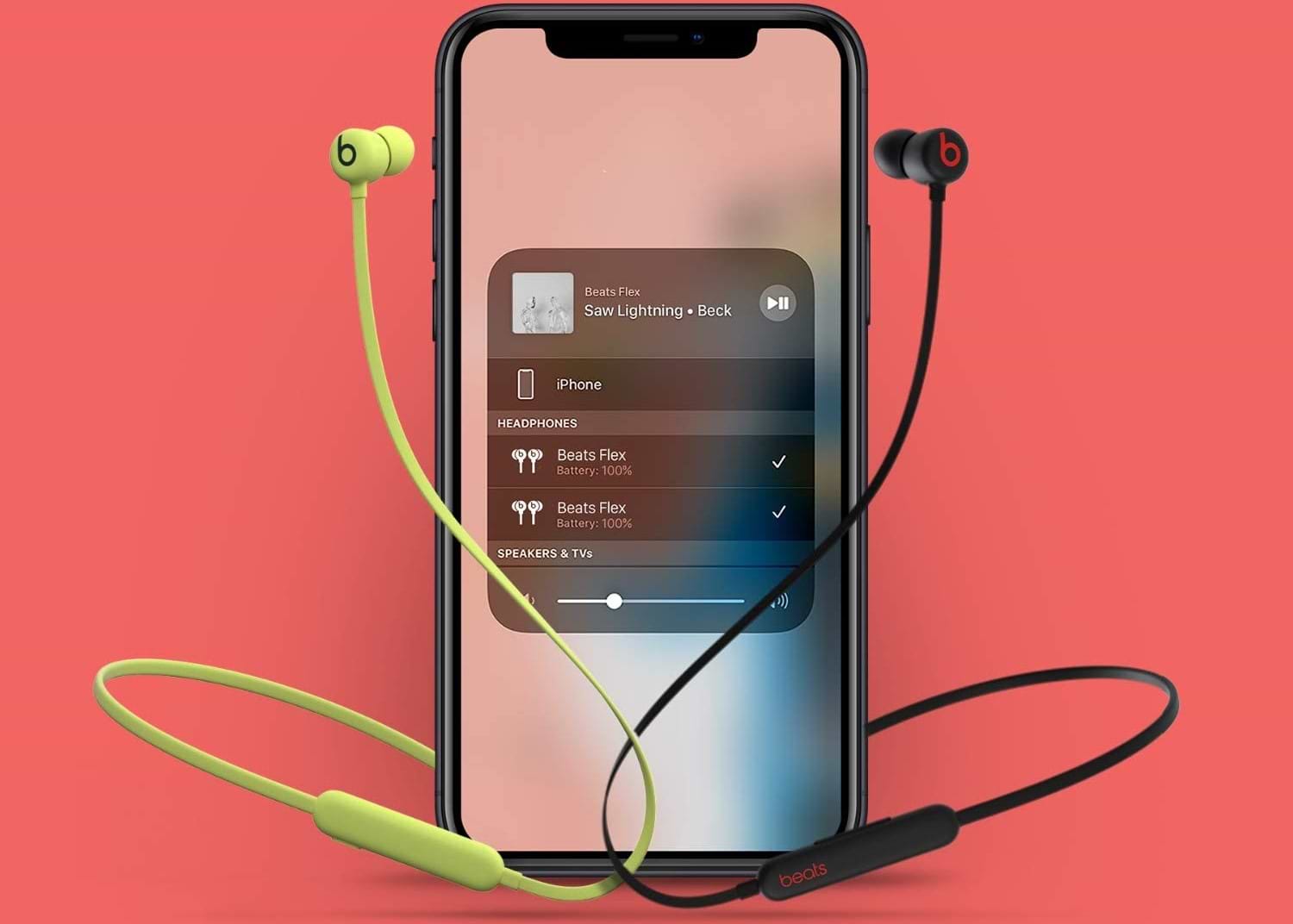 אוזניות אלחוטיות Beats Flex All-Day - צבע צהוב שנה אחריות ע"י היבואן הרשמי