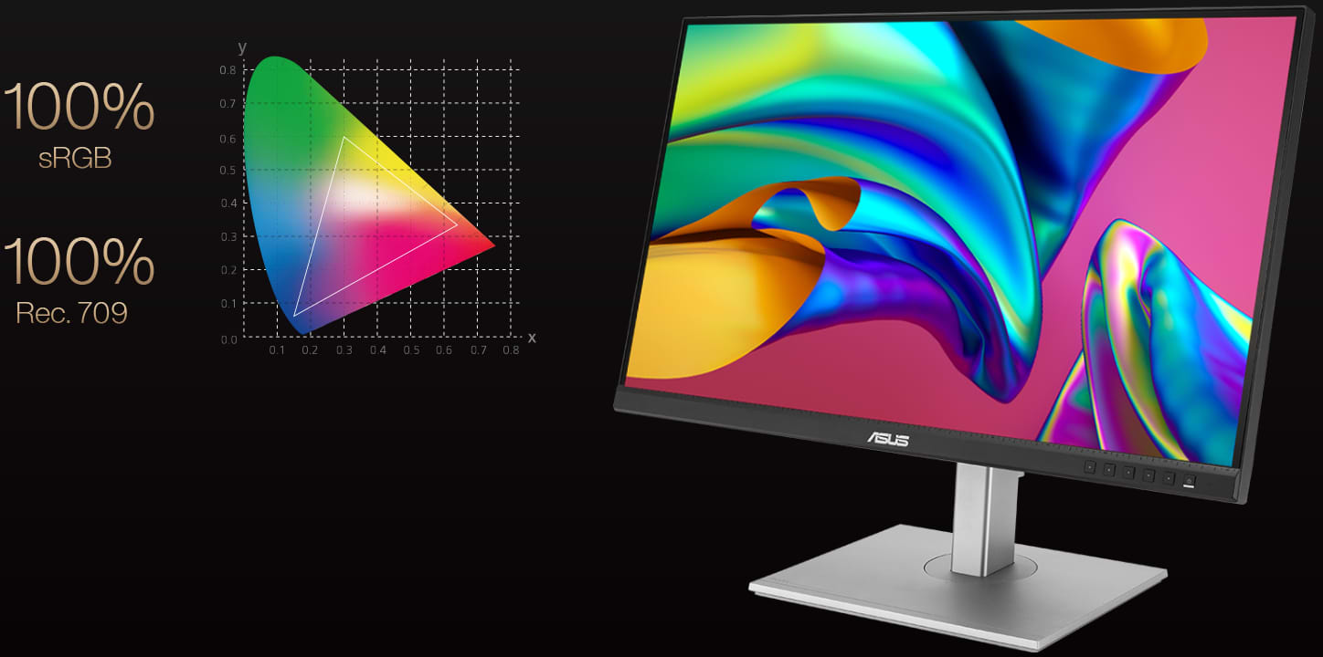 מסך מחשב מקצועי 27'' Asus ProArt PA279CV IPS 4K UHD HDR - צבע שחור שלוש שנות אחריות ע"י היבואן הרשמי