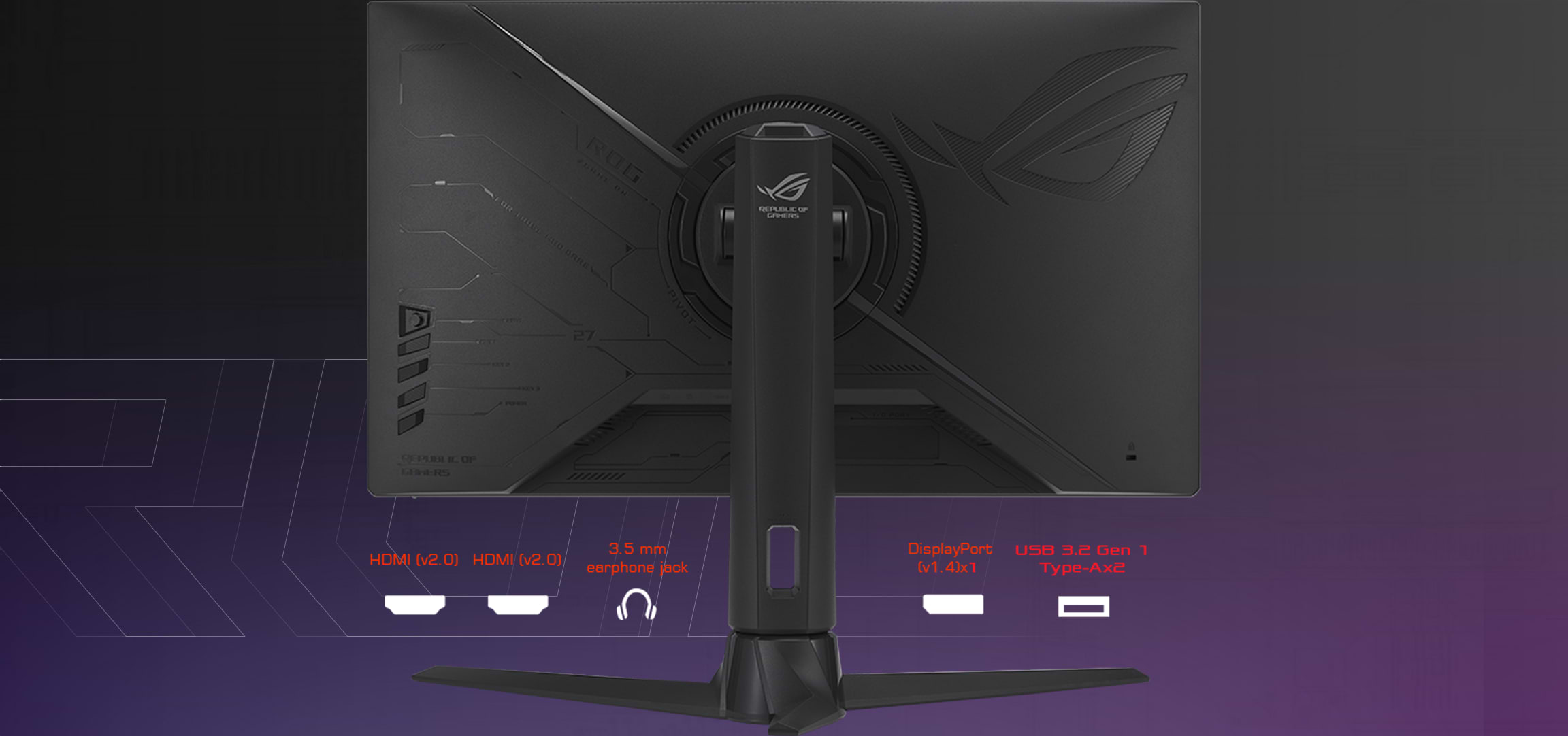 מסך מחשב גיימינג 27'' Asus ROG Strix XG27AQMR G-Sync Fast IPS WQHD 1ms 300Hz - צבע שחור שלוש שנות אחריות ע"י היבואן הרשמי
