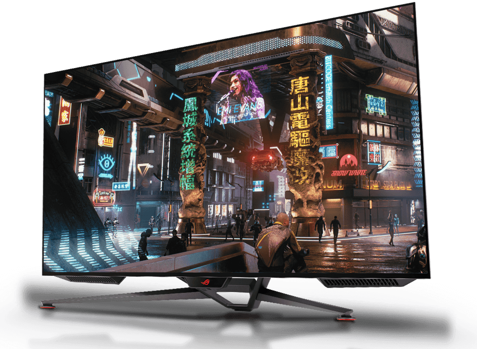 מסך מחשב גיימינג 41.5'' Asus ROG Swift PG42UQ G-SYNC OLED 4K UHD 0.1ms 138Hz - צבע שחור שלוש שנות אחריות ע"י היבואן הרשמי