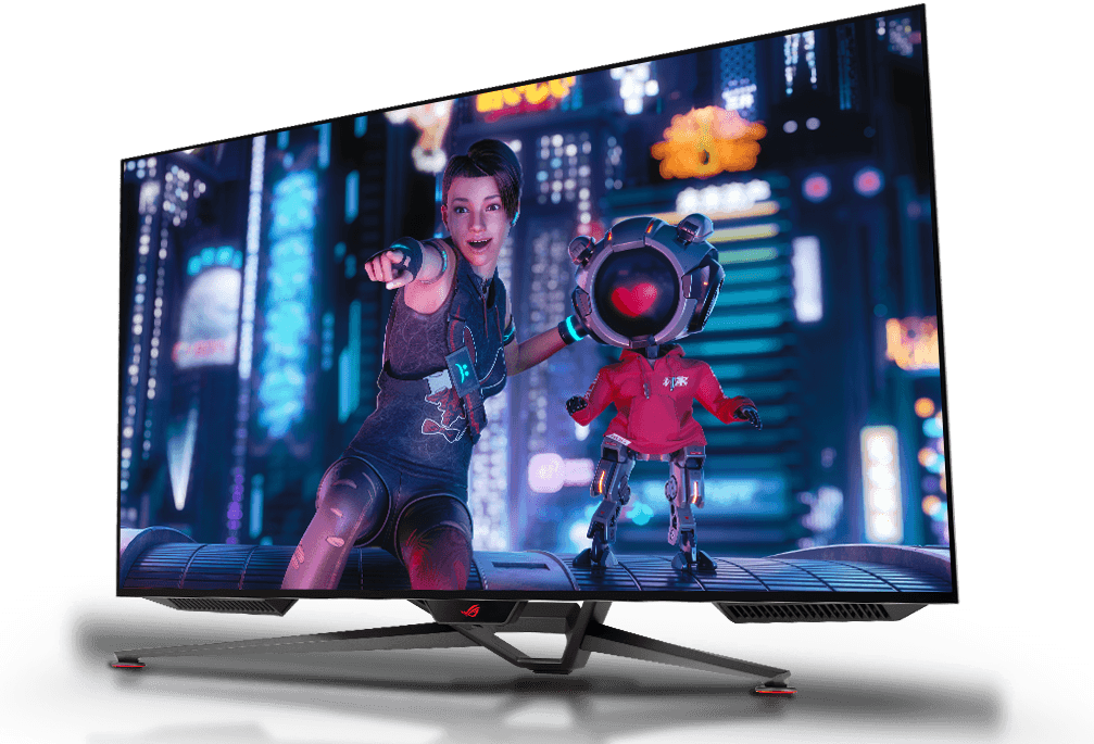 מסך מחשב גיימינג 41.5'' Asus ROG Swift PG42UQ G-SYNC OLED 4K UHD 0.1ms 138Hz - צבע שחור שלוש שנות אחריות ע"י היבואן הרשמי
