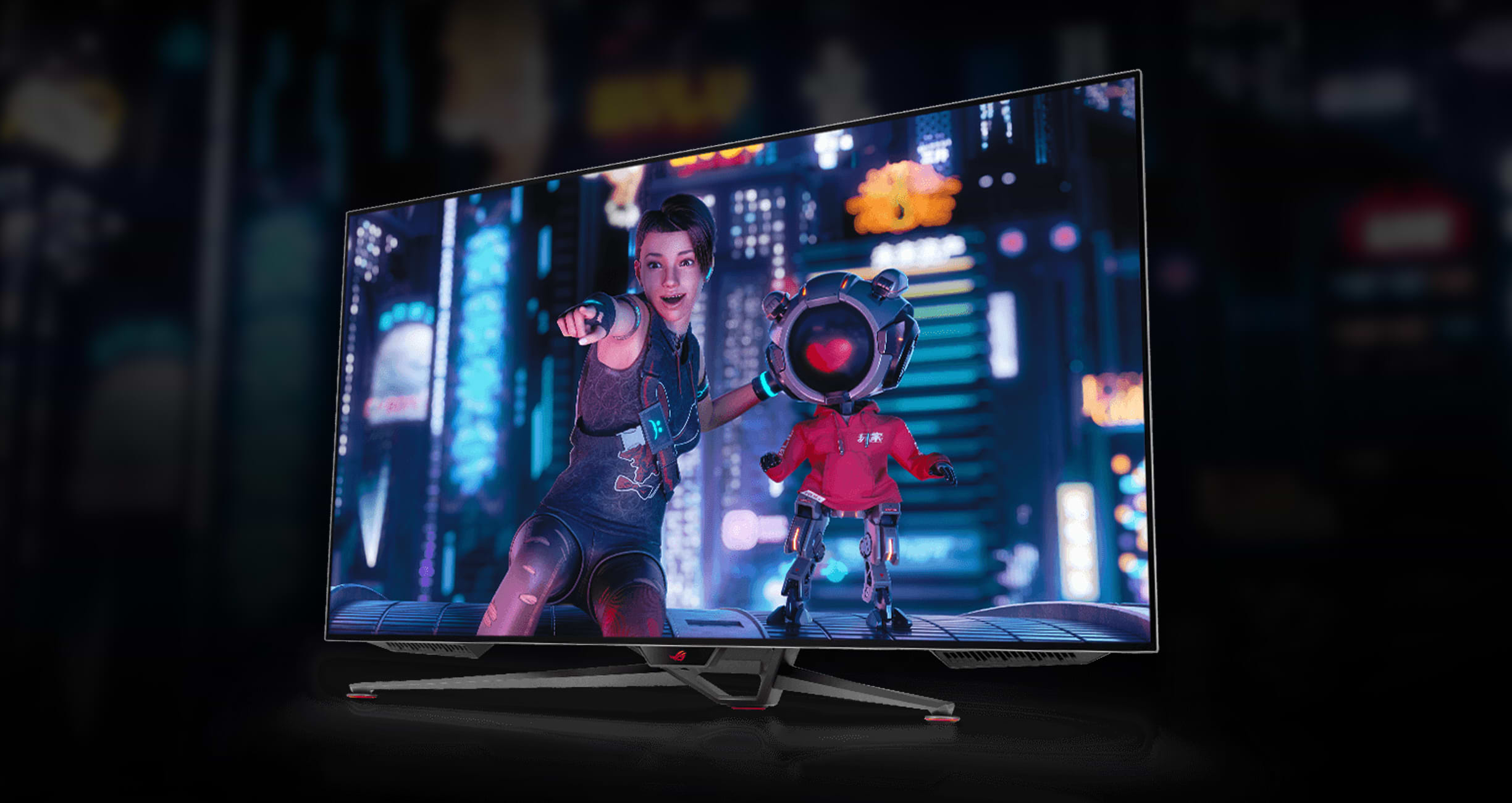 מסך מחשב גיימינג 47.5'' Asus ROG Swift PG48UQ G-Sync OLED 4K UHD 0.1ms 138Hz - צבע שחור שלוש שנות אחריות ע"י היבואן הרשמי