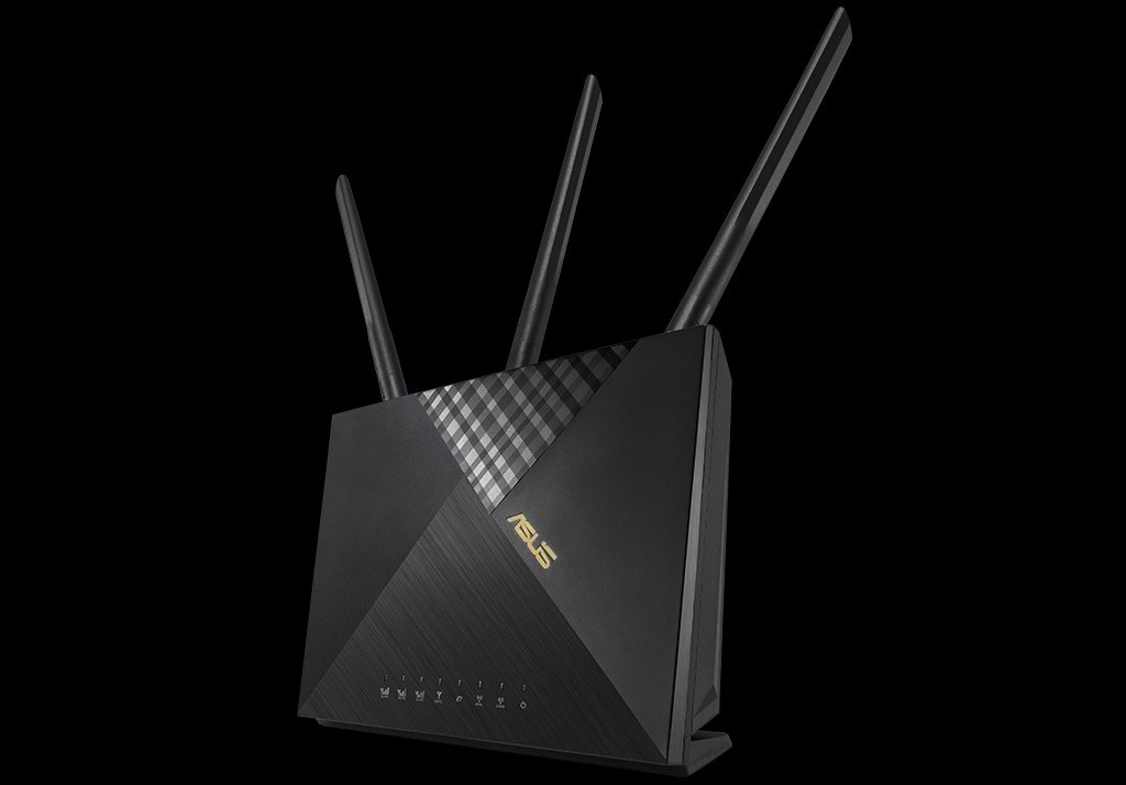 ראוטר אלחוטי Asus 4G-AX56 AX1800 WiFi 6 + 4G LTE - צבע שחור שלוש שנות אחריות ע"י היבואן הרשמי