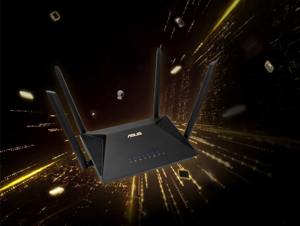 ראוטר אלחוטי Asus RT-AX53U WiFi 6 - צבע שחור שלוש שנות אחריות ע"י היבואן הרשמי