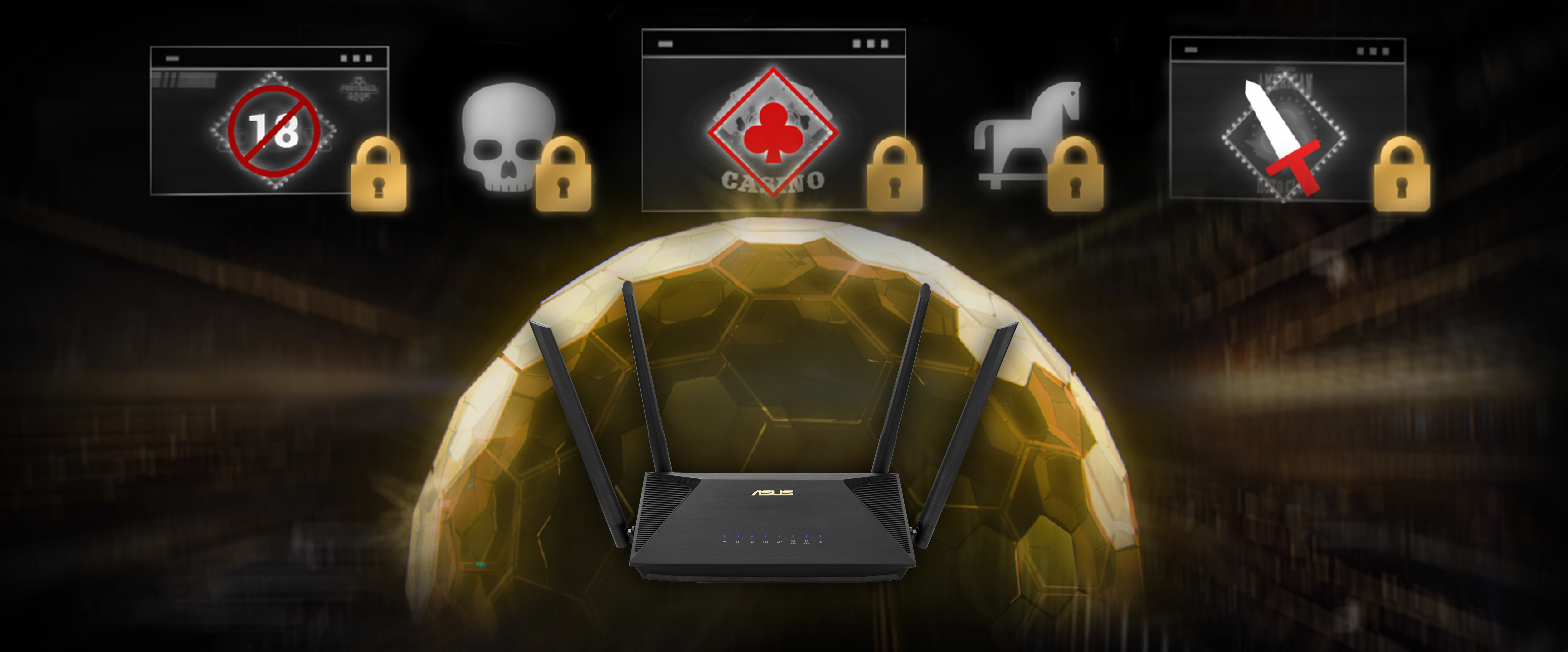 ראוטר אלחוטי Asus RT-AX53U WiFi 6 - צבע שחור שלוש שנות אחריות ע"י היבואן הרשמי