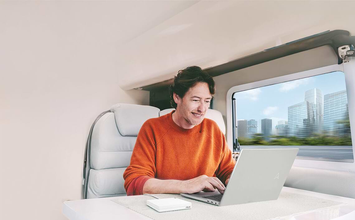 ראוטר אלחוטי Asus RT-AX57 Go AX3000 WiFi 6 - צבע לבן שלוש שנות אחריות ע"י היבואן הרשמי