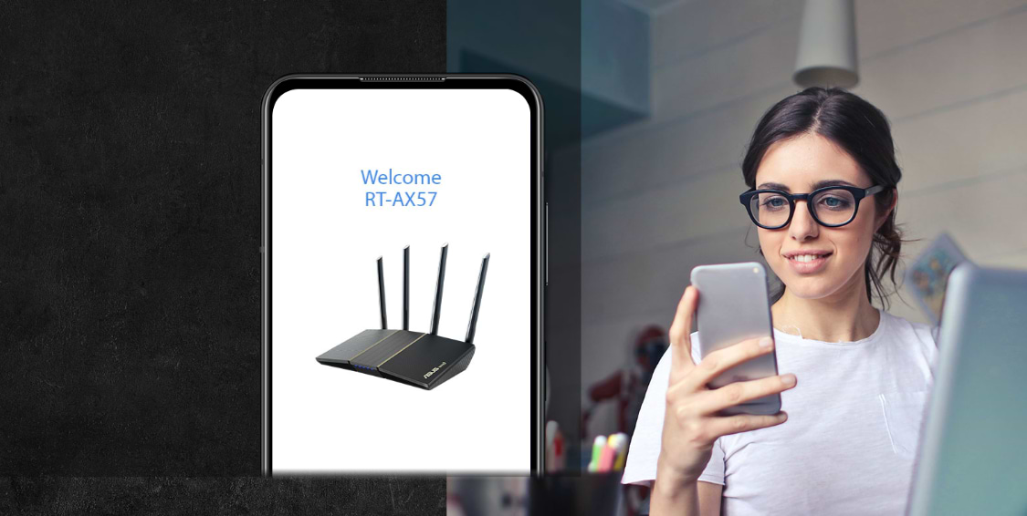ראוטר אלחוטי Asus RT-AX57 AX3000 WiFi 6 - צבע שחור שלוש שנות אחריות ע"י היבואן הרשמי