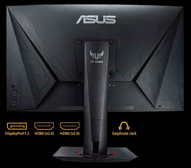 מסך מחשב גיימינג קעור 27'' Asus TUF Gaming VG27WQ FreeSync Premium VA WQHD 1ms 165Hz - צבע שחור שלוש שנות אחריות ע"י היבואן הרשמי