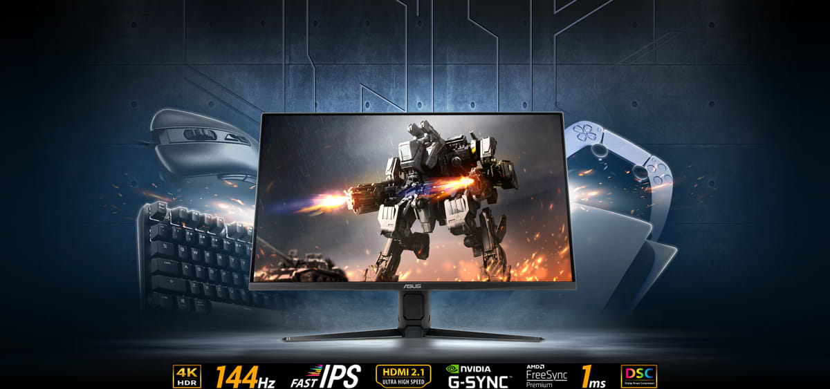 מסך מחשב גיימינג 28'' Asus TUF Gaming VG28UQL1A G-Sync Fast IPS 4K UHD 1ms 144Hz - צבע שחור שלוש שנות אחריות ע"י היבואן הרשמי