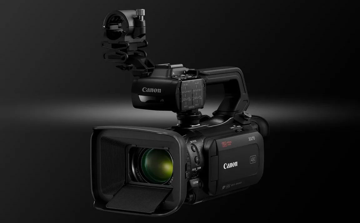 מצלמת וידאו מקצועית Canon XA70 UHD 4K - צבע שחור שלוש שנות אחריות ע"י היבואן הרשמי