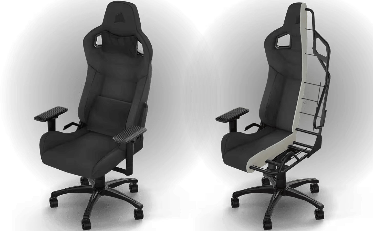 כיסא גיימינג Corsair T3 Rush 2023 - צבע שחור פחם שנתיים אחריות ע"י היבואן הרשמי