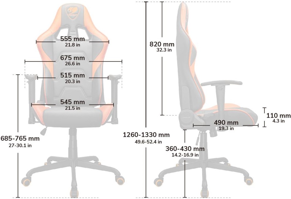 כיסא גיימינג ארגונומי Cougar Armor Elite Royal - צבע שחור שנה אחריות ע"י היבואן הרשמי