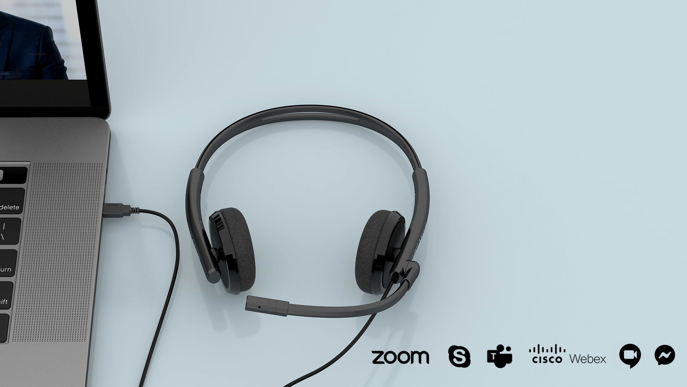 אוזניות חוטיות Creative HS-220 USB - צבע שחור שנה אחריות ע"י היבואן הרשמי