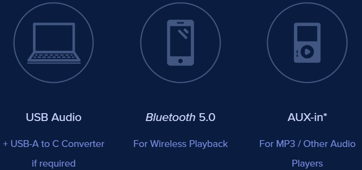 רמקולים למחשב Creative Pebble V3 Minimalistic 2.0 USB-C Bluetooth 5.0 - צבע שחור שנה אחריות ע"י היבואן הרשמי