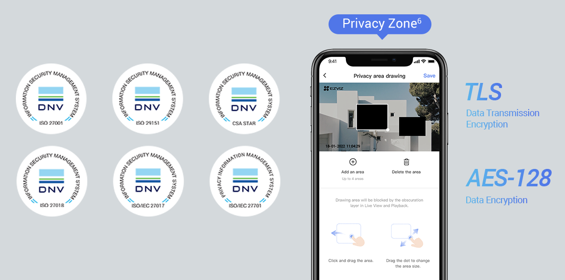 מצלמת אבטחה חיצונית עם ראיית לילה Ezviz H3c 2K - צבע לבן שנה אחריות ע"י היבואן הרשמי