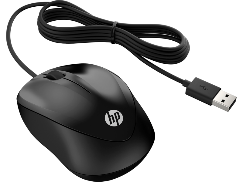 עכבר חוטי HP 1000 - צבע שחור שנה אחריות ע"י היבואן הרשמי 