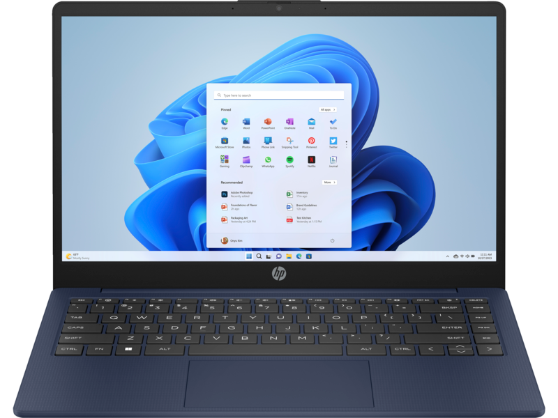 מחשב נייד HP Laptop 14-ep0010nj / 847D9EA - Core i7-1355U 512GB SSD 16GB RAM Windows 11 - צבע כחול שנות אחריות ע"י היבואן הרשמי