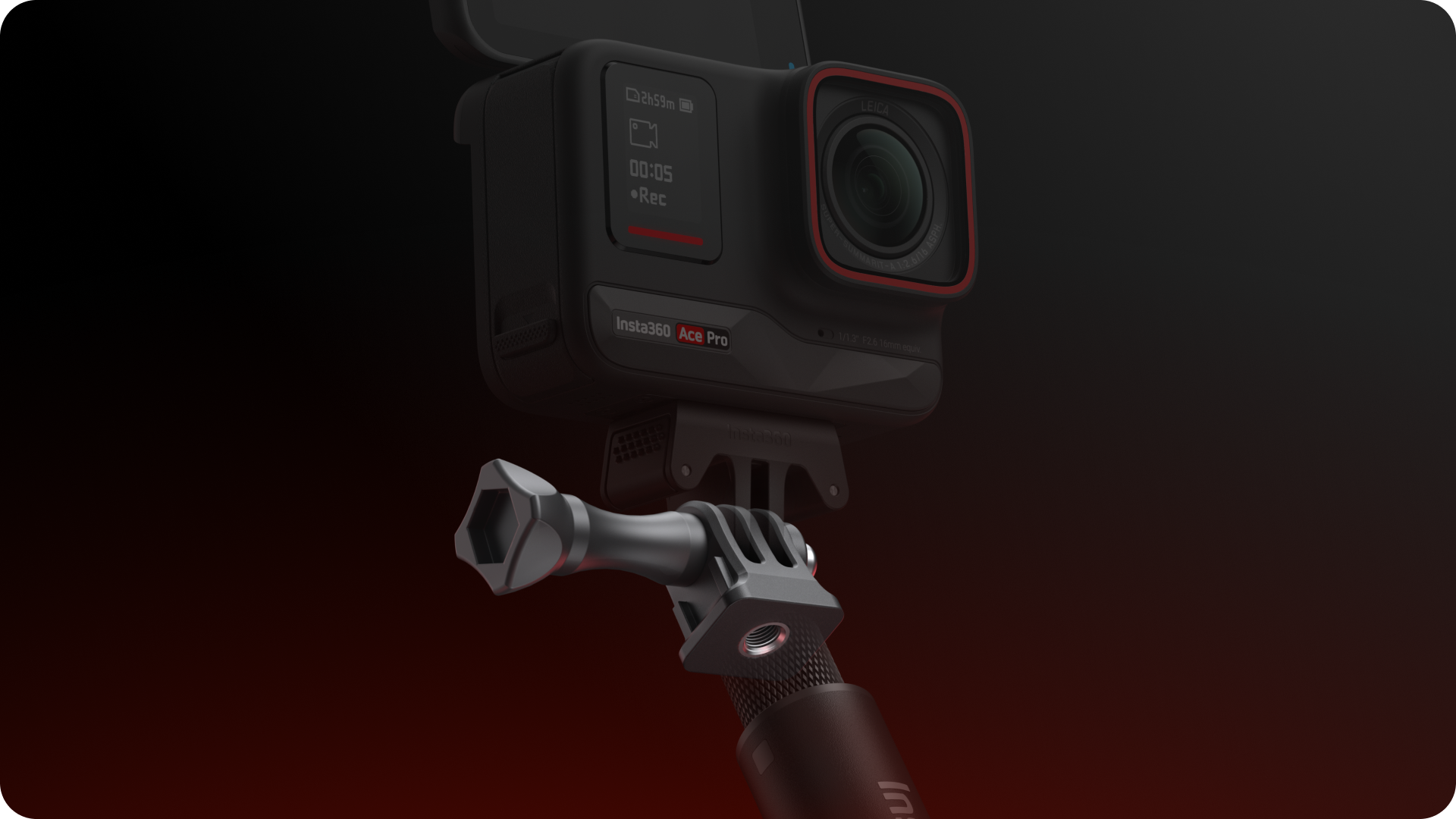 מתאם למחבר 1/4 אינץ' למצלמות Insta360 Ace/Ace Pro/One R/One RS - צבע שחור