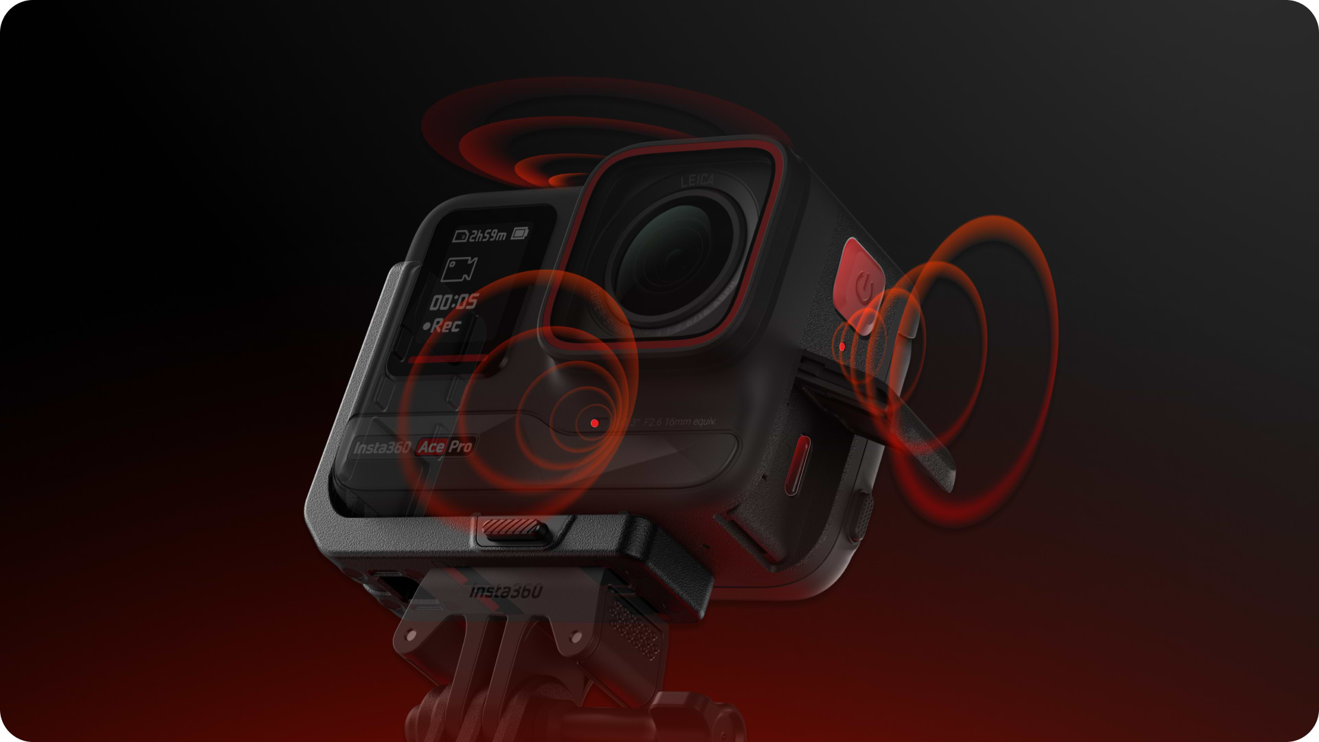 תושבת להתקנה אנכית/אופקית למצלמות Insta360 Ace/Ace Pro - צבע שחור