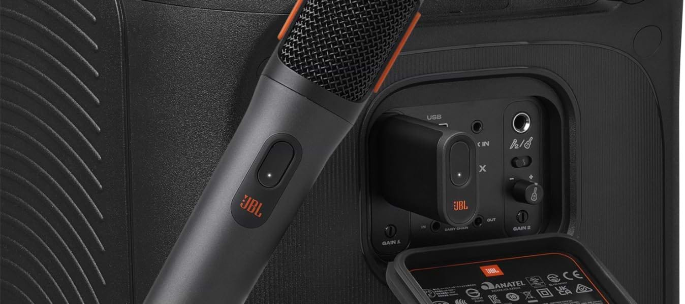 סט מיקרופונים אלחוטיים דיגיטליים JBL PartyBox Wireless Mic - צבע שחור שנה אחריות ע"י היבואן הרשמי