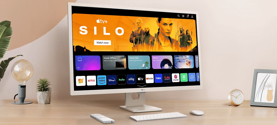 מסך מחשב חכם כולל שלט 31.5'' LG MyView 32SR50F-W IPS FHD - צבע לבן שלוש שנות אחריות ע"י היבואן הרשמי
