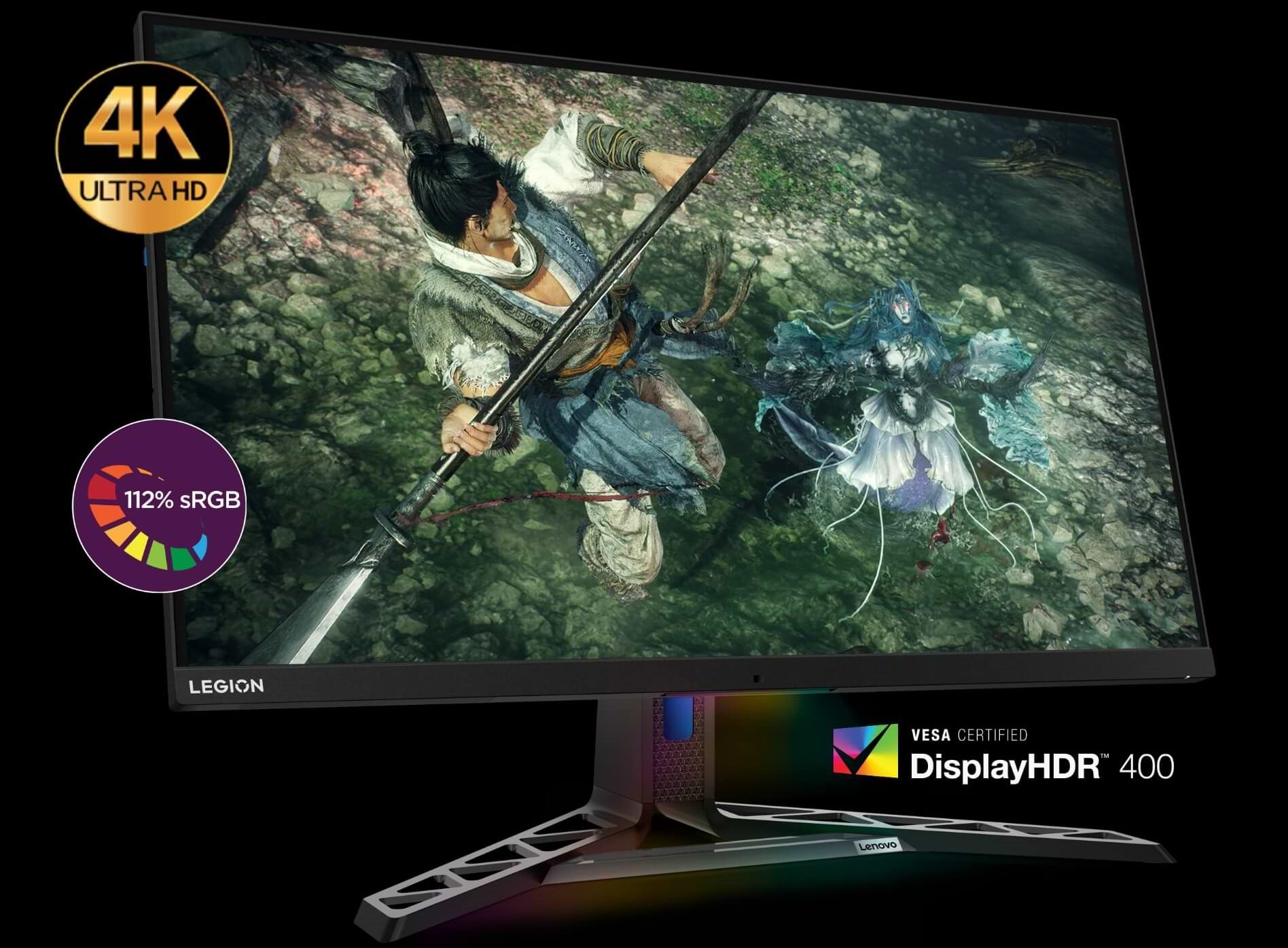 מסך מחשב גיימינג 31.5'' Lenovo Legion Y32p-30 IPS FreeSync Premium 4K UHD 0.2ms 144Hz - צבע שחור שלוש שנות אחריות ע"י היבואן הרשמי