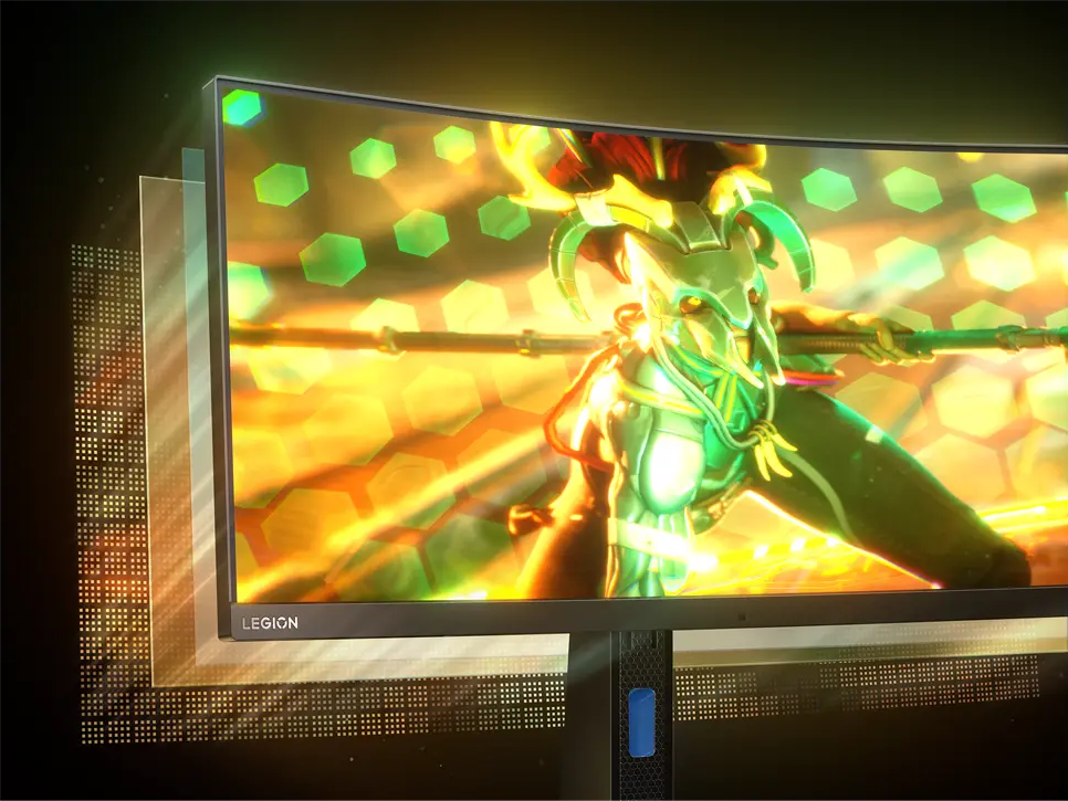 מסך מחשב גיימינג קעור 34'' Lenovo Legion Y34wz-30 VA FreeSync Premium Pro WQHD 1ms 165Hz - צבע שחור שלוש שנות אחריות ע"י היבואן הרשמי