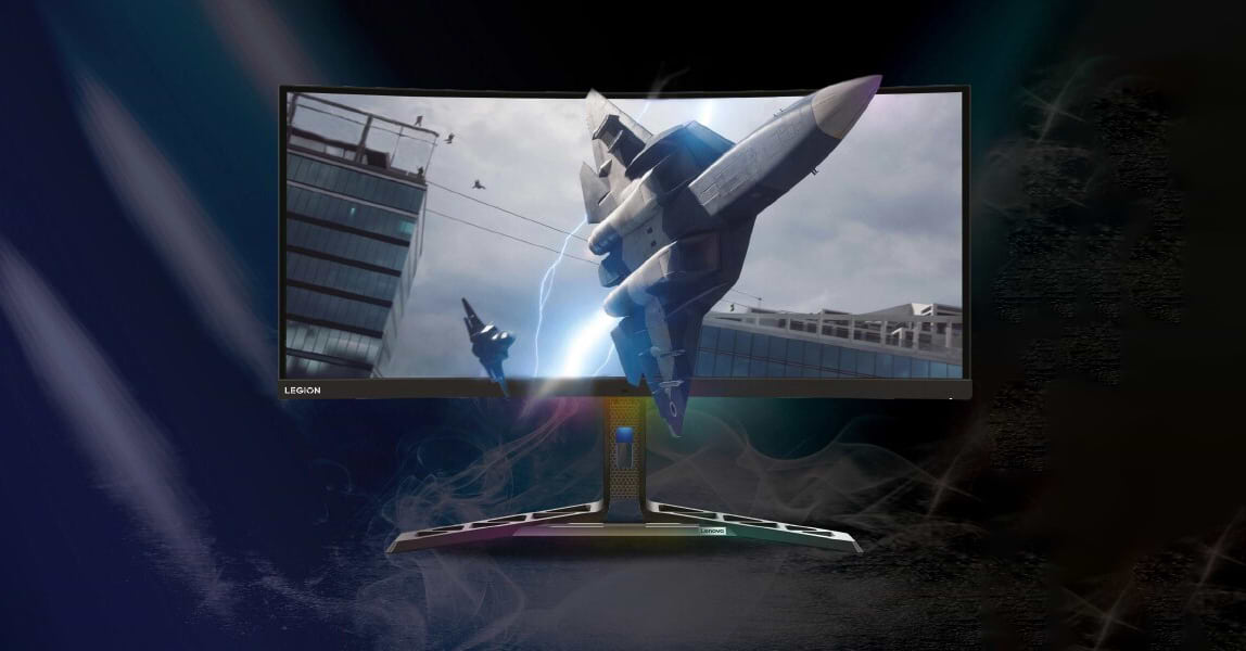 מסך מחשב גיימינג קעור 34'' Lenovo Legion Y34wz-30 VA FreeSync Premium Pro WQHD 1ms 165Hz - צבע שחור שלוש שנות אחריות ע"י היבואן הרשמי