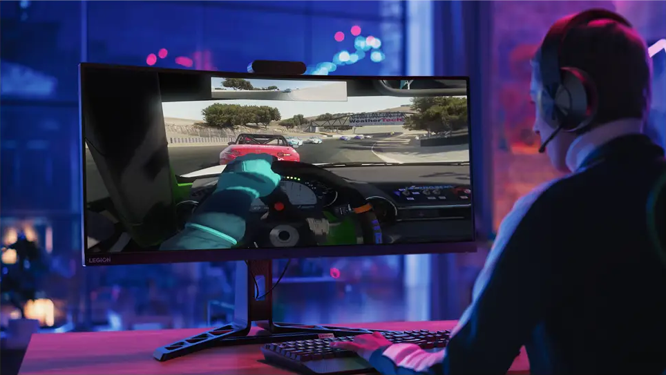 מסך מחשב גיימינג קעור 34'' Lenovo Legion Y34wz-30 VA FreeSync Premium Pro WQHD 1ms 165Hz - צבע שחור שלוש שנות אחריות ע"י היבואן הרשמי