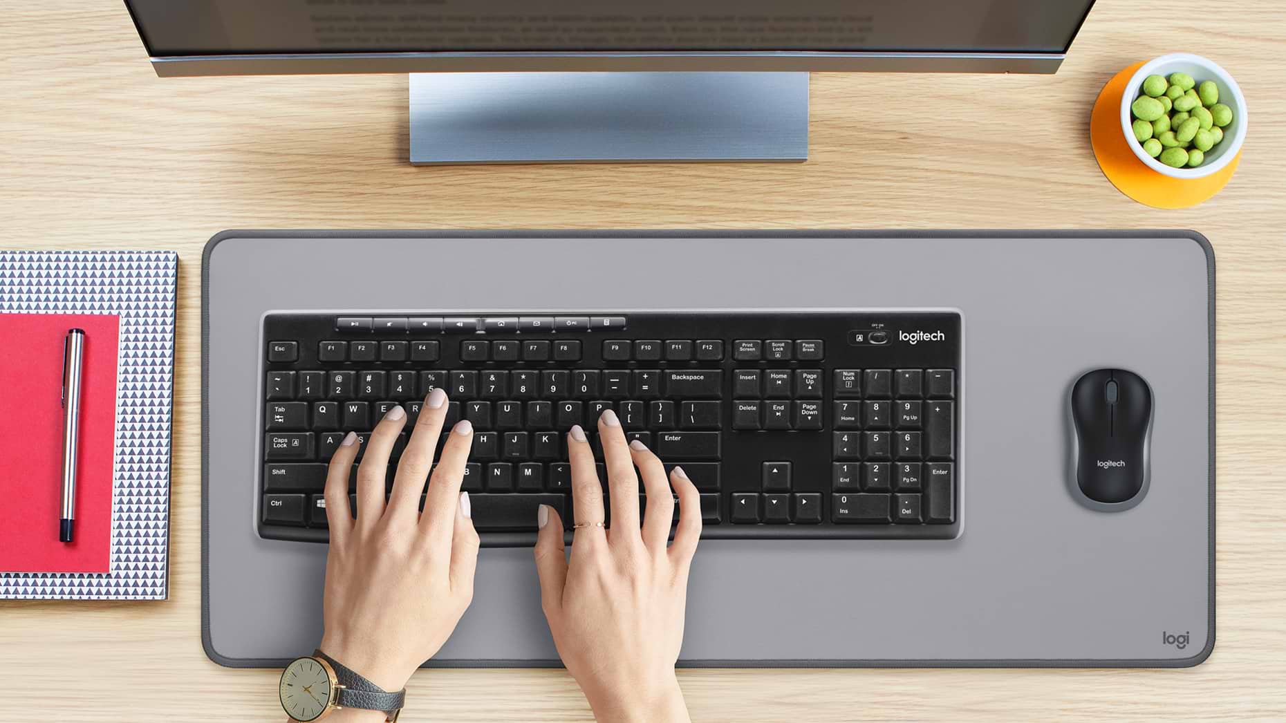 סט מקלדת ועכבר אלחוטיים Logitech MK270 - צבע שחור שנתיים אחריות ע"י היבואן הרשמי