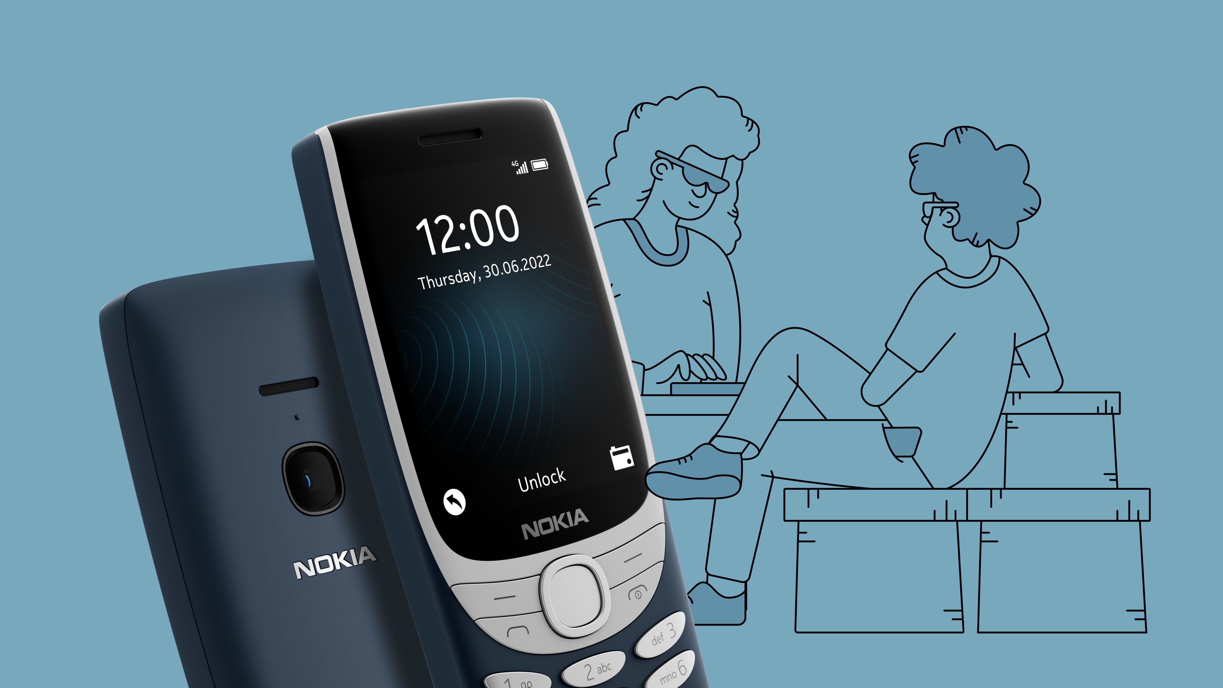 טלפון סלולרי Nokia 8210 4G TA-1507 - צבע כחול כהה שנה אחריות ע"י היבואן הרשמי