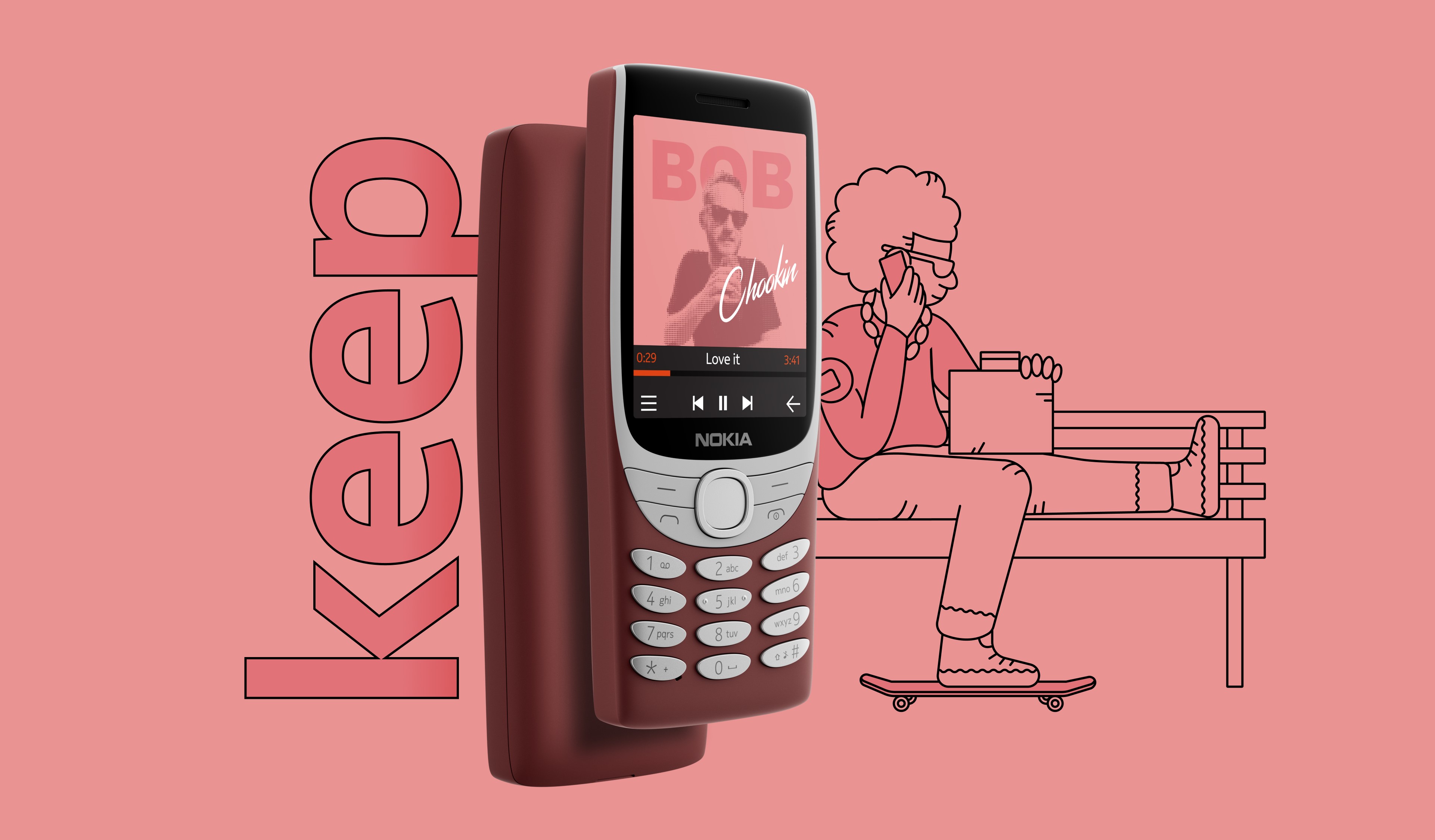 טלפון סלולרי Nokia 8210 4G TA-1507 - צבע כחול כהה שנה אחריות ע"י היבואן הרשמי