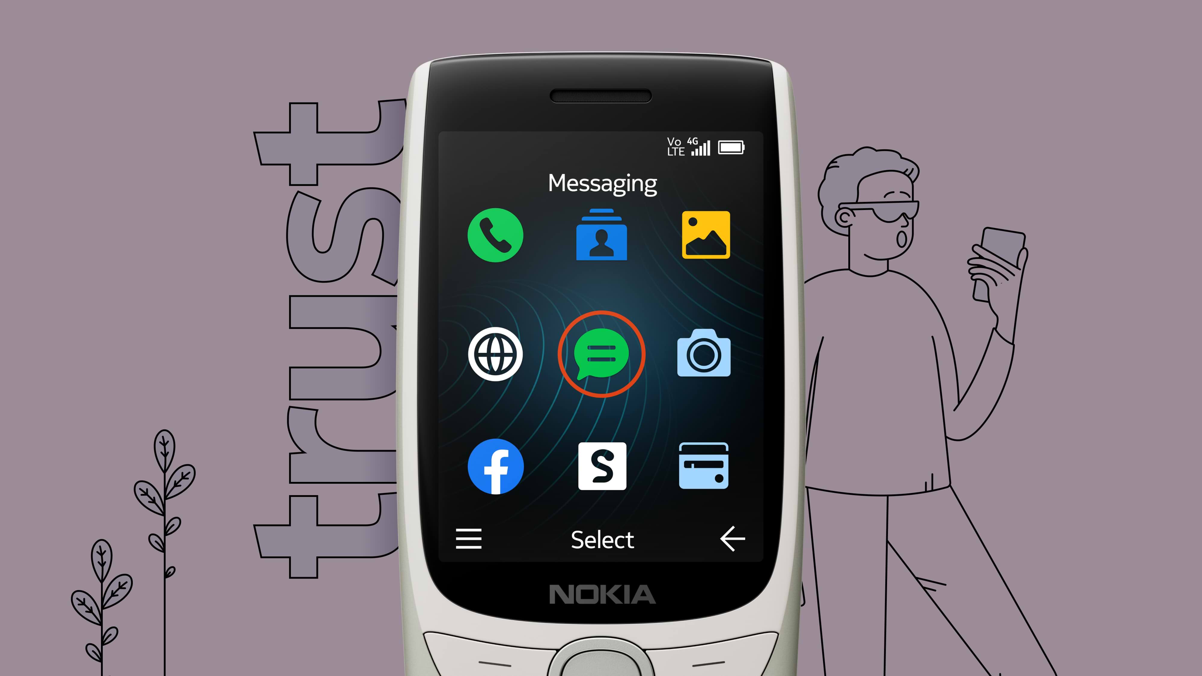 טלפון סלולרי Nokia 8210 4G TA-1507 - צבע כחול כהה שנה אחריות ע"י היבואן הרשמי