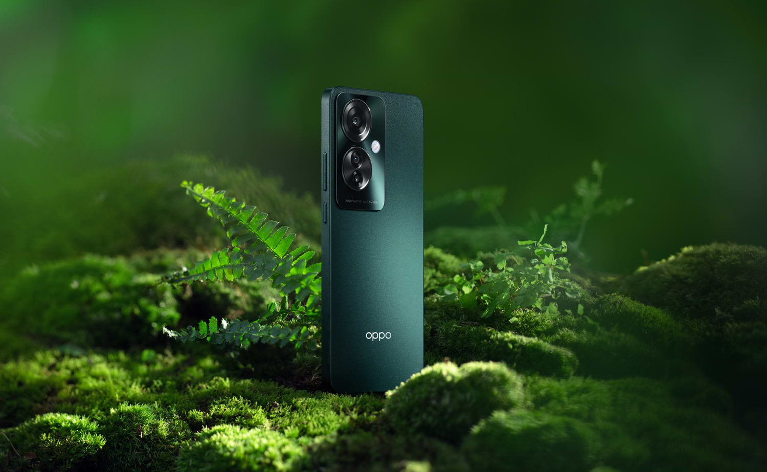 סמארטפון Oppo Reno 11F 5G 256GB 8GB RAM CPH2603 - צבע ירוק דקל שנתיים אחריות ע"י היבואן הרשמי
